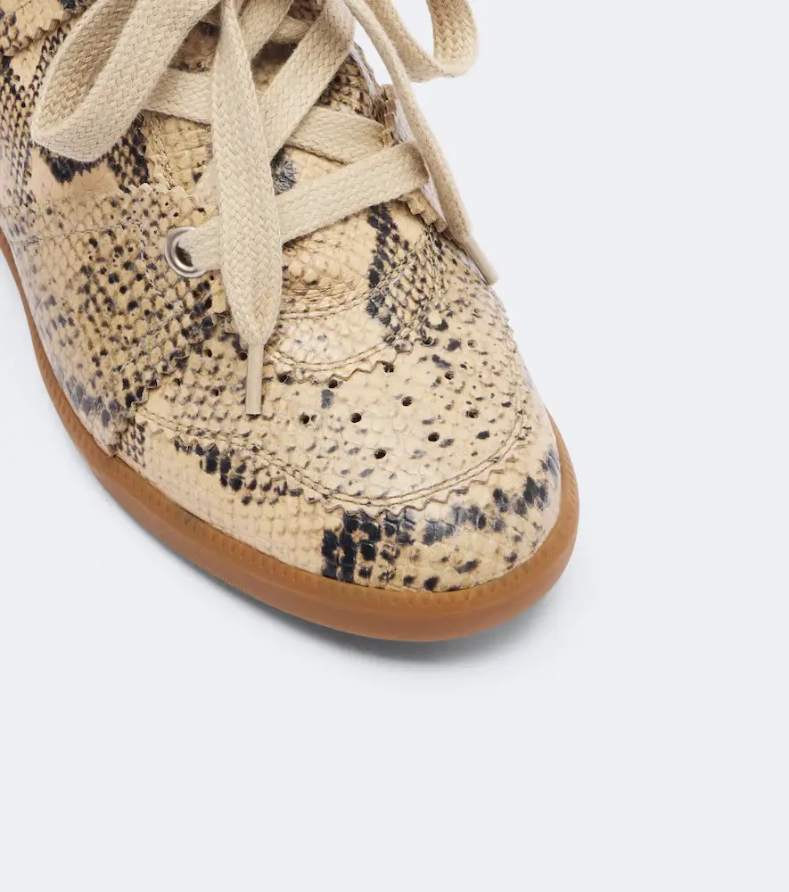 Isabel Marant Bobby snake-effect leather wedge sneakers | Thumbnail 4