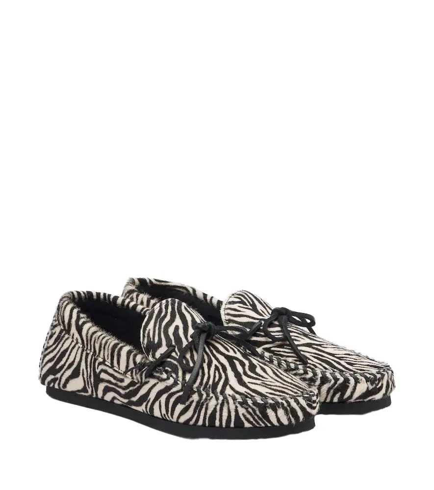 Isabel Marant Fitza zebra-print calf hair loafers