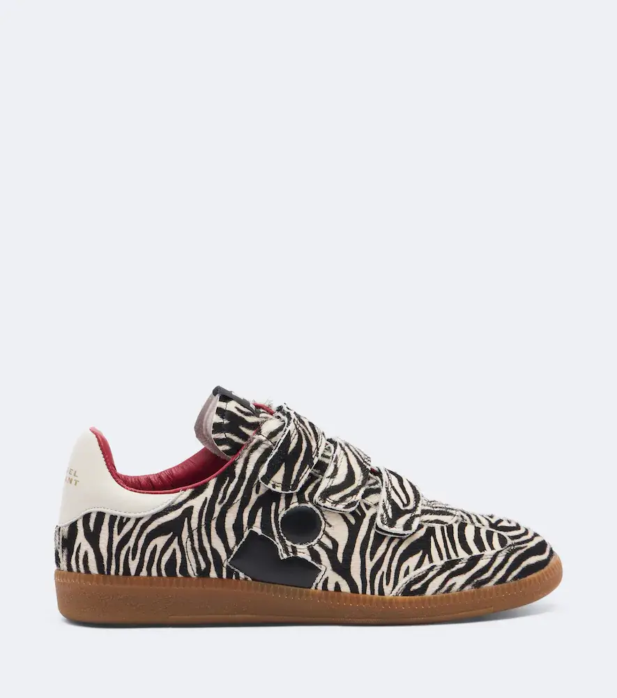 Isabel Marant Beth zebra-print calf hair sneakers | Thumbnail 4