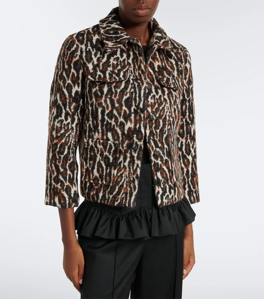 Ganni Leopard-print jacquard jacket | Thumbnail 4 Ganni Leopard-print jacquard jacket | Thumbnail 4