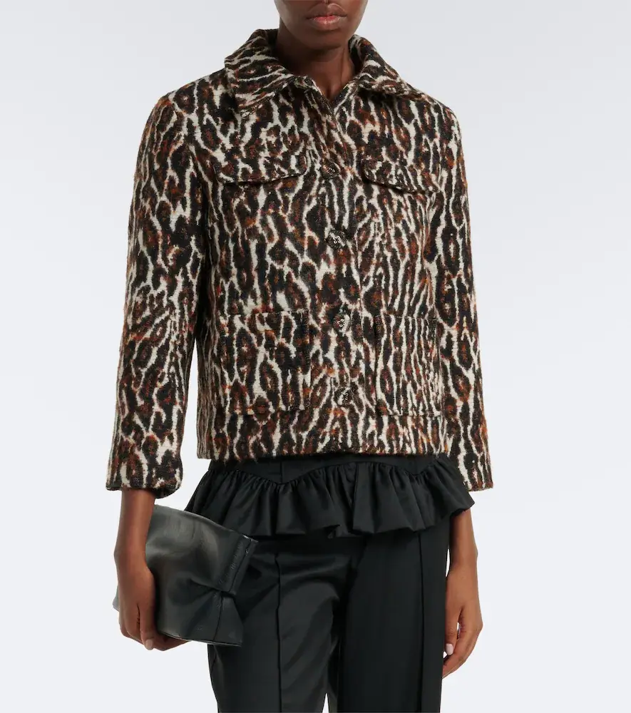 Ganni Leopard-print jacquard jacket | Thumbnail 5 Ganni Leopard-print jacquard jacket | Thumbnail 5
