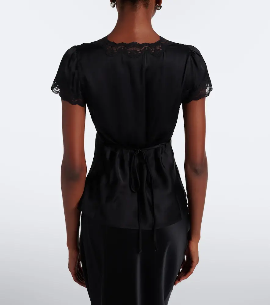 Rixo Karia lace-trimmed satin top | Thumbnail 3 Rixo Karia lace-trimmed satin top | Thumbnail 3