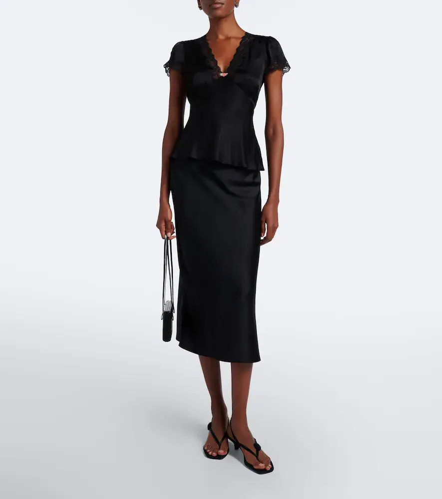 Rixo Karia lace-trimmed satin top | Thumbnail 5 Rixo Karia lace-trimmed satin top | Thumbnail 5