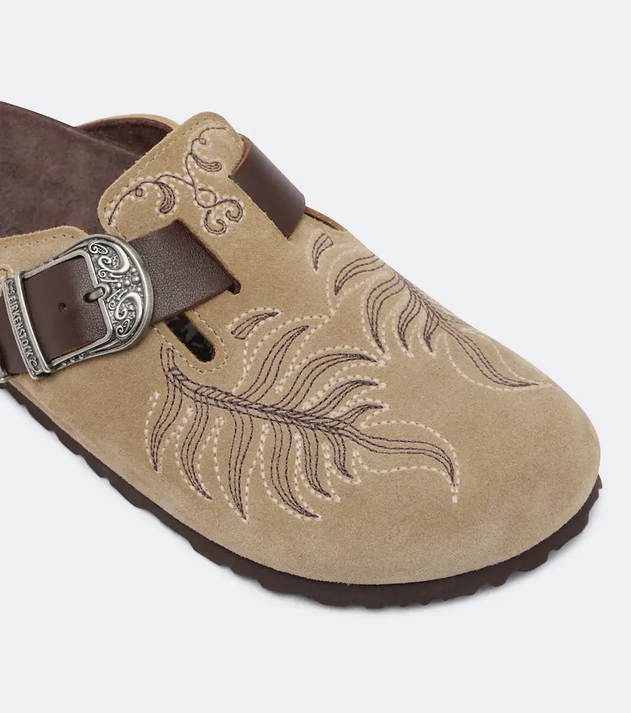 Etro x Birkenstock Boston embroidered suede clogs | Thumbnail 4