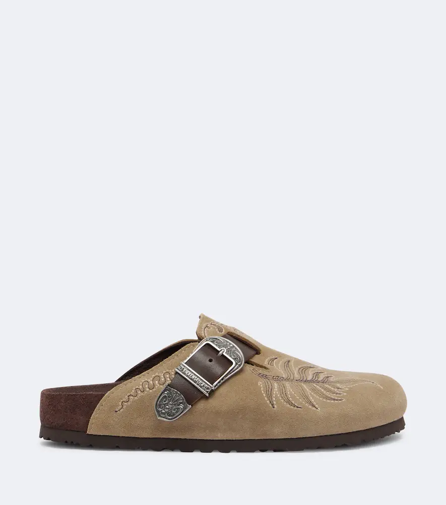 Etro x Birkenstock Boston embroidered suede clogs | Thumbnail 5