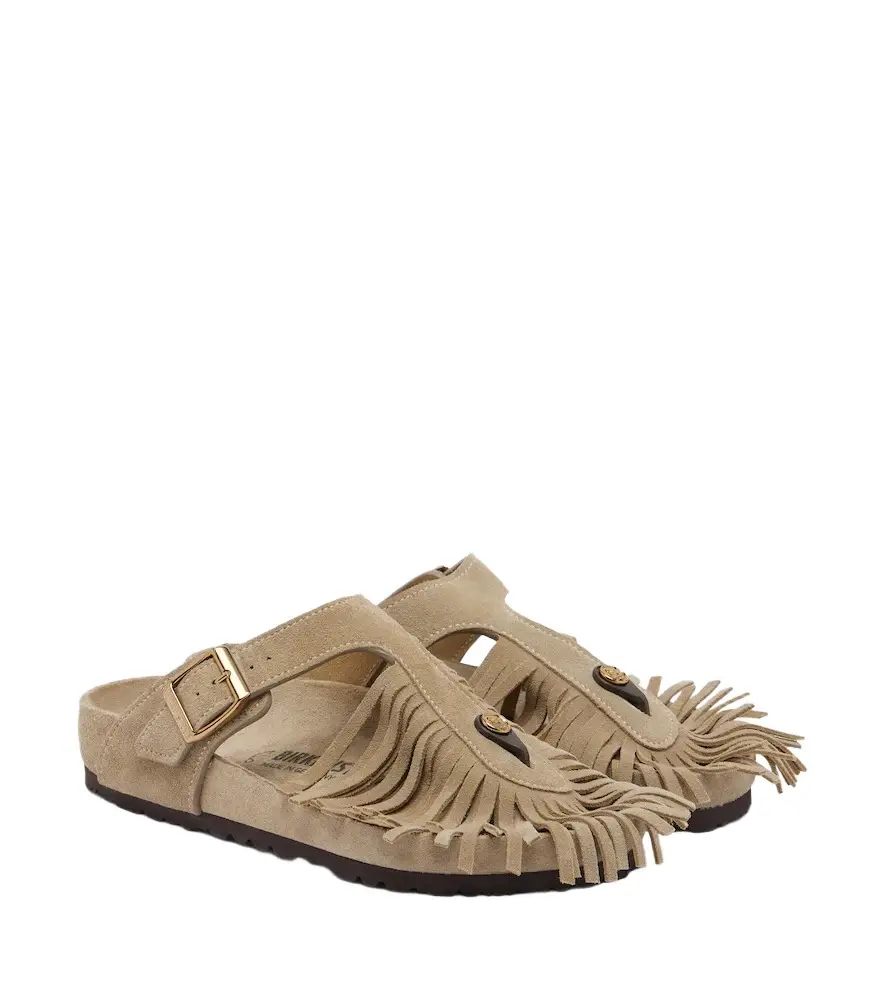 Etro x Birkenstock Gizeh fringed suede sandals