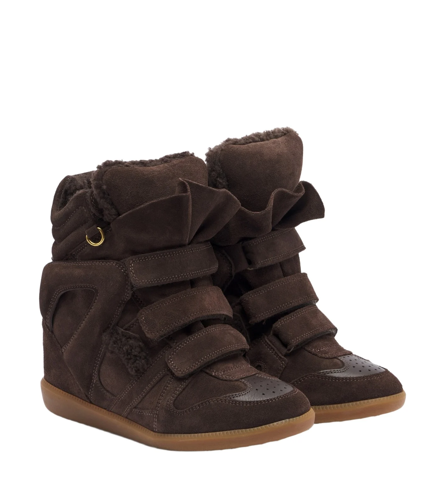 Bekett shearling-lined suede wedge sneakers Bekett shearling-lined suede wedge sneakers