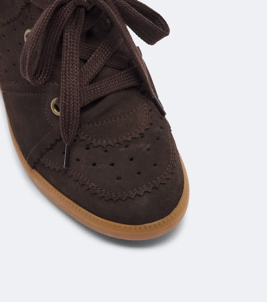 Isabel Marant Bobby shearling-lined suede wedge sneakers | Thumbnail 4