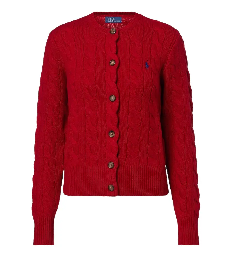 Cable-knit wool and cashmere cardigan Cable-knit wool and cashmere cardigan
