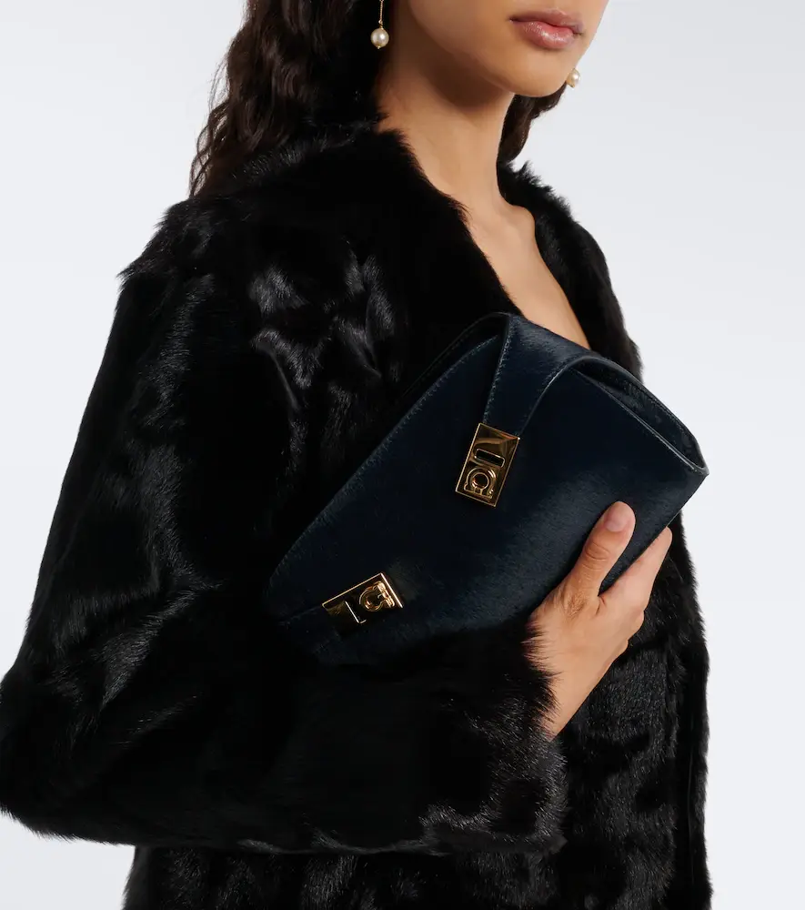 Ferragamo Hug Small calf hair clutch | Thumbnail 6 Ferragamo Hug Small calf hair clutch | Thumbnail 6