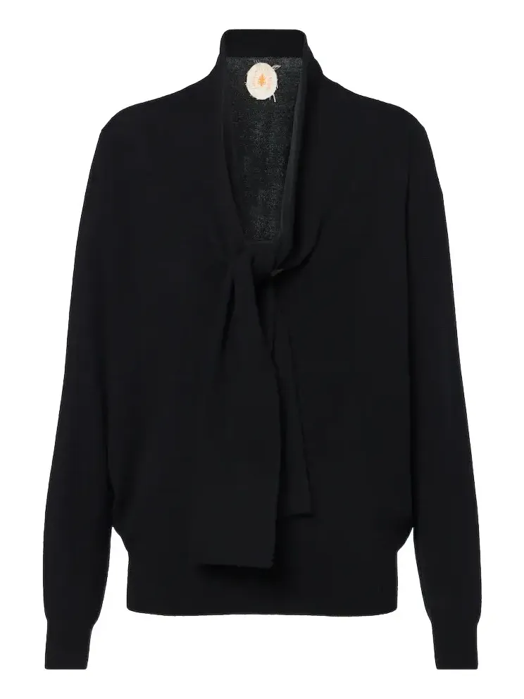 Tie-neck wool and cashmere sweater Tie-neck wool and cashmere sweater