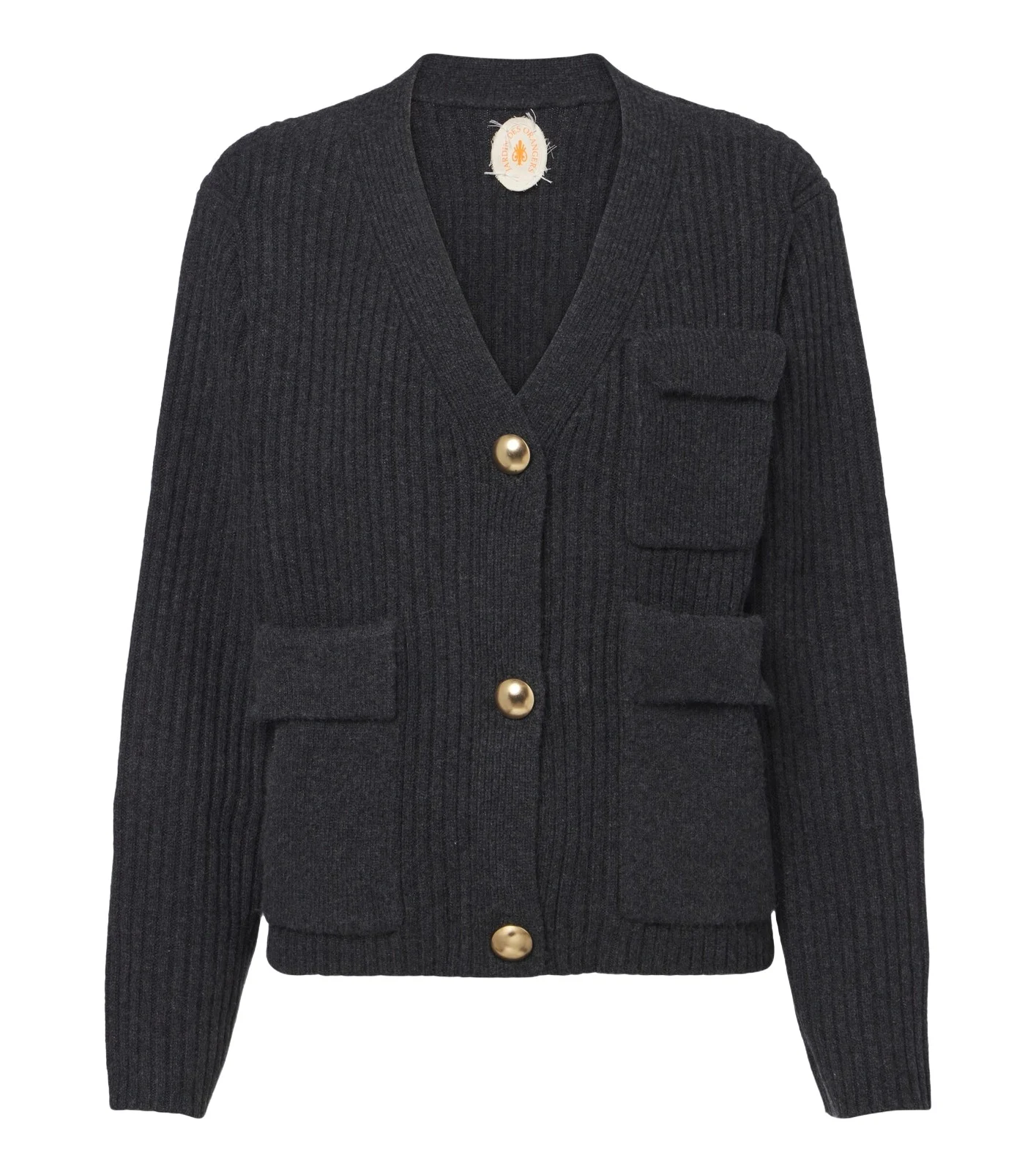 Ribbed-knit wool and cashmere cardigan Ribbed-knit wool and cashmere cardigan