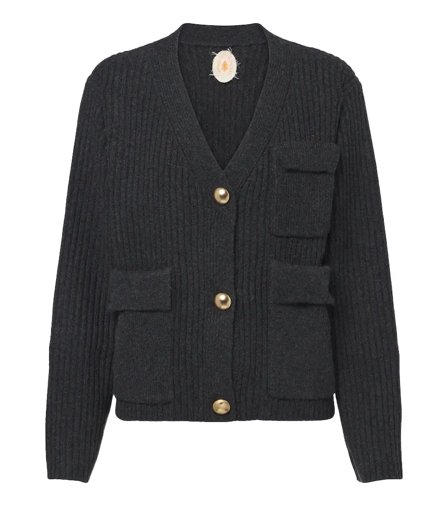 Jardin des Orangers Ribbed-knit wool and cashmere cardigan
