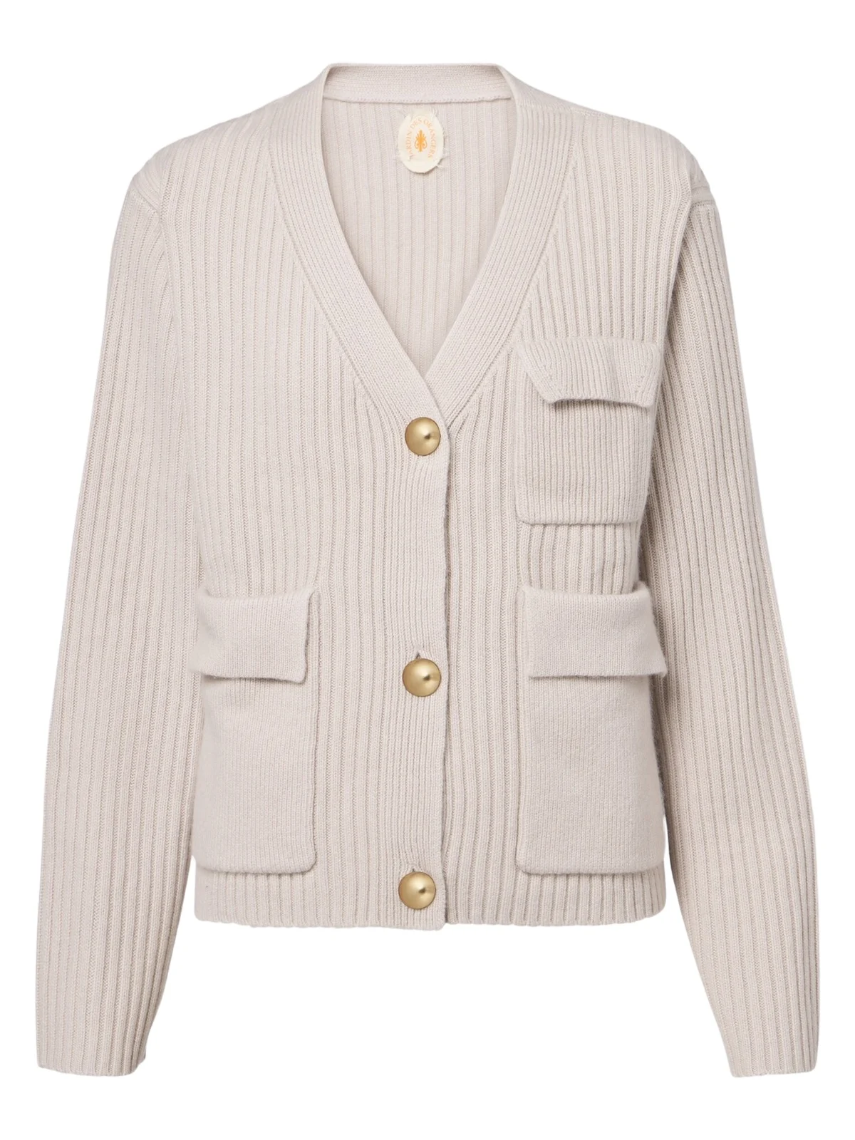 Ribbed-knit wool and cashmere cardigan