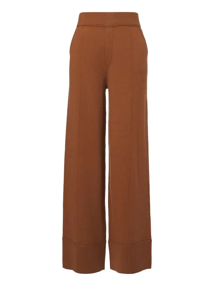 Wool and cashmere wide-leg pants