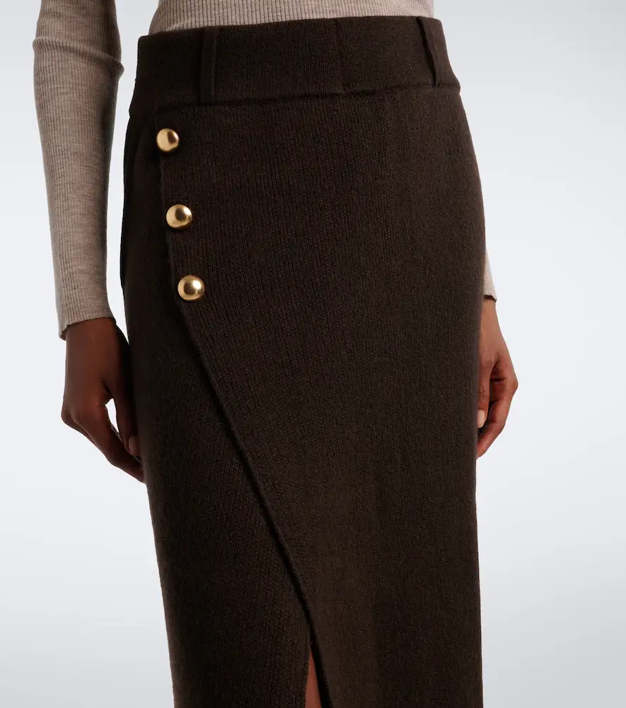 Jardin des Orangers Wool and cashmere midi skirt | Thumbnail 3