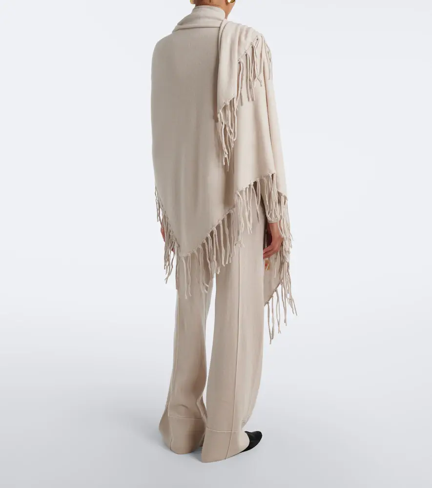 Jardin des Orangers Fringed wool and cashmere shawl | Thumbnail 2