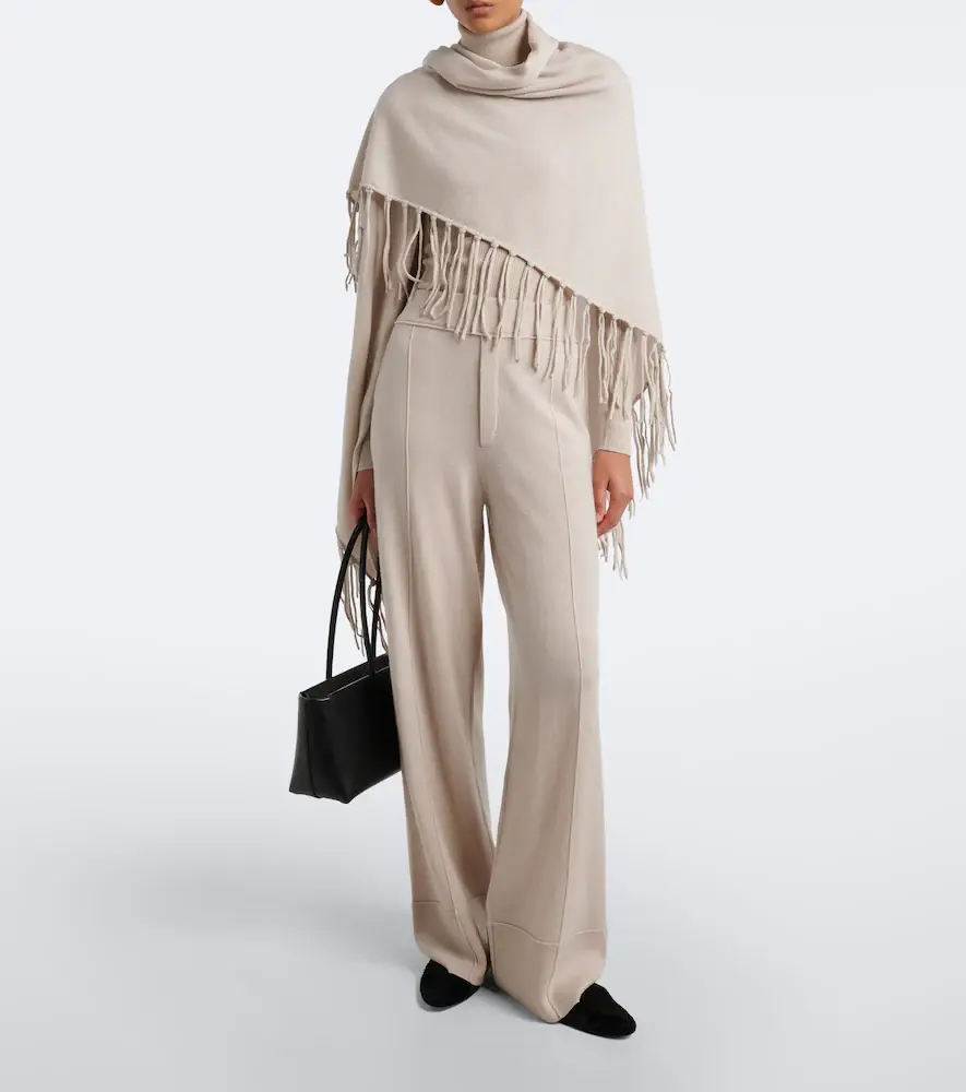 Jardin des Orangers Fringed wool and cashmere shawl | Thumbnail 4