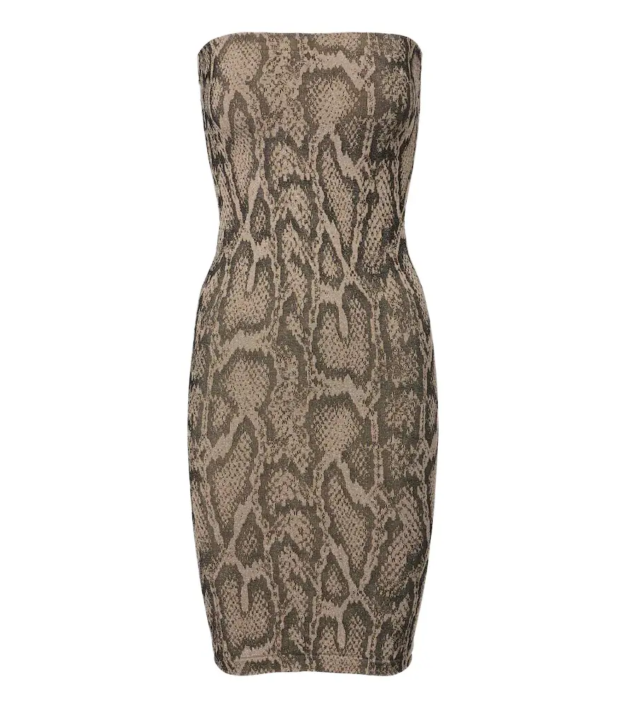 Snake-print jacquard minidress Snake-print jacquard minidress