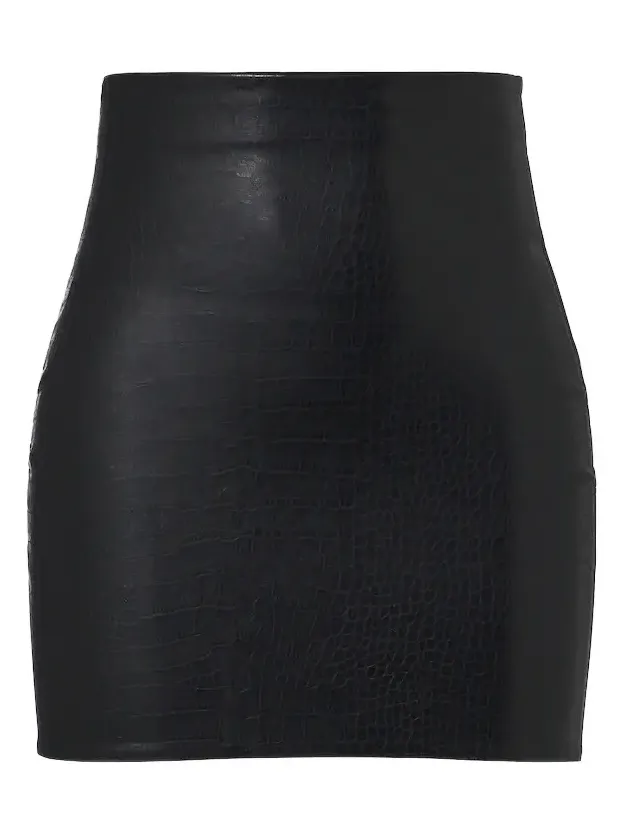 Embossed croc-effect miniskirt