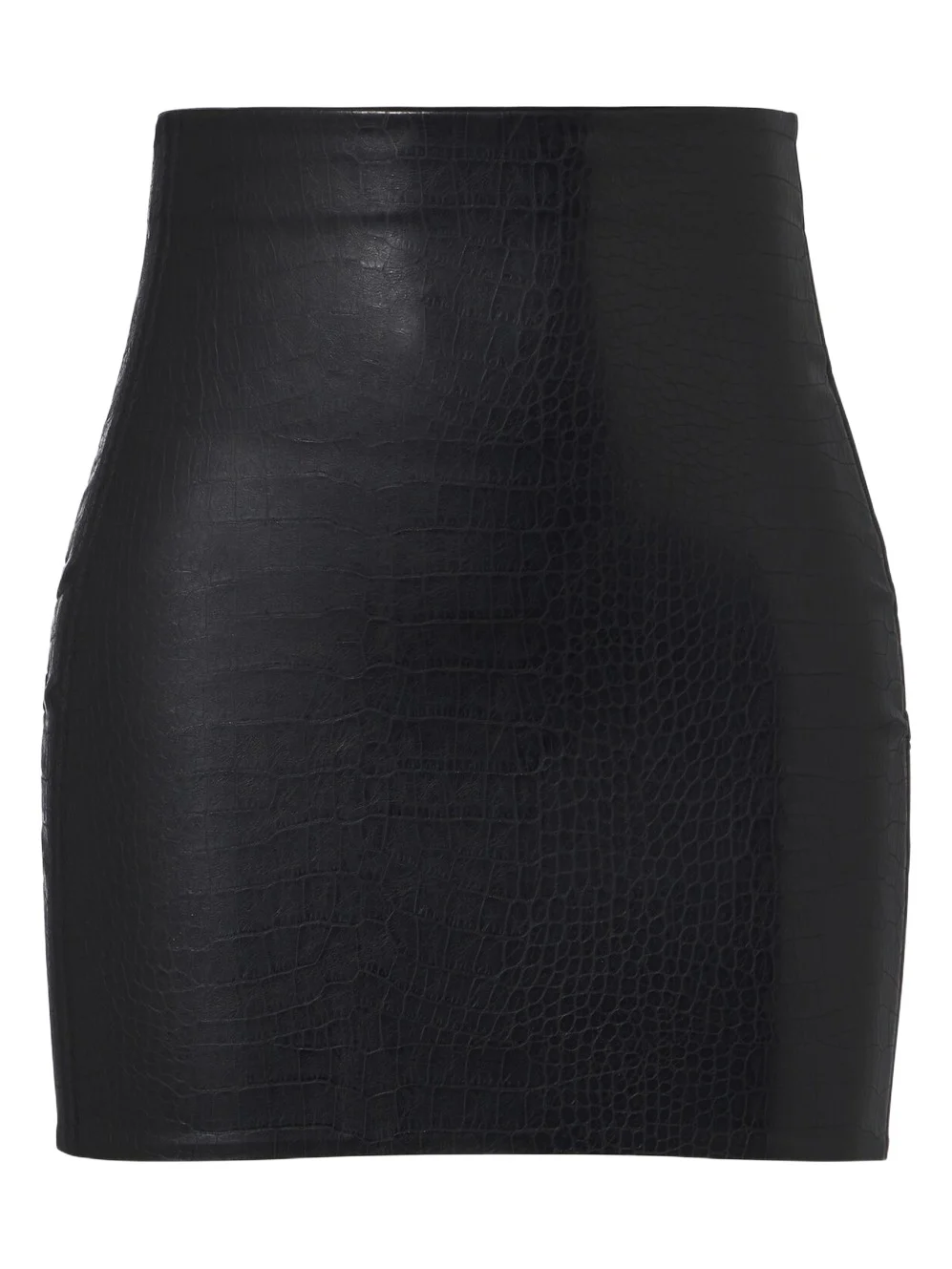 Embossed croc-effect miniskirt