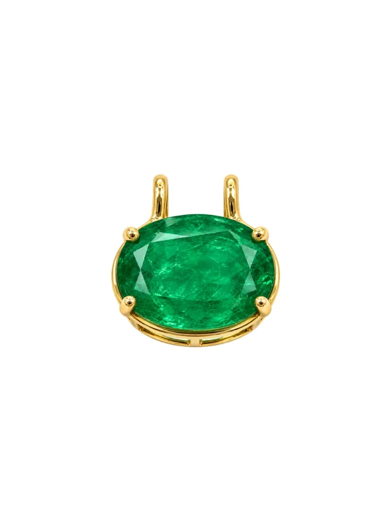 4.75ct Emerald 18K Gold Oval Pendant