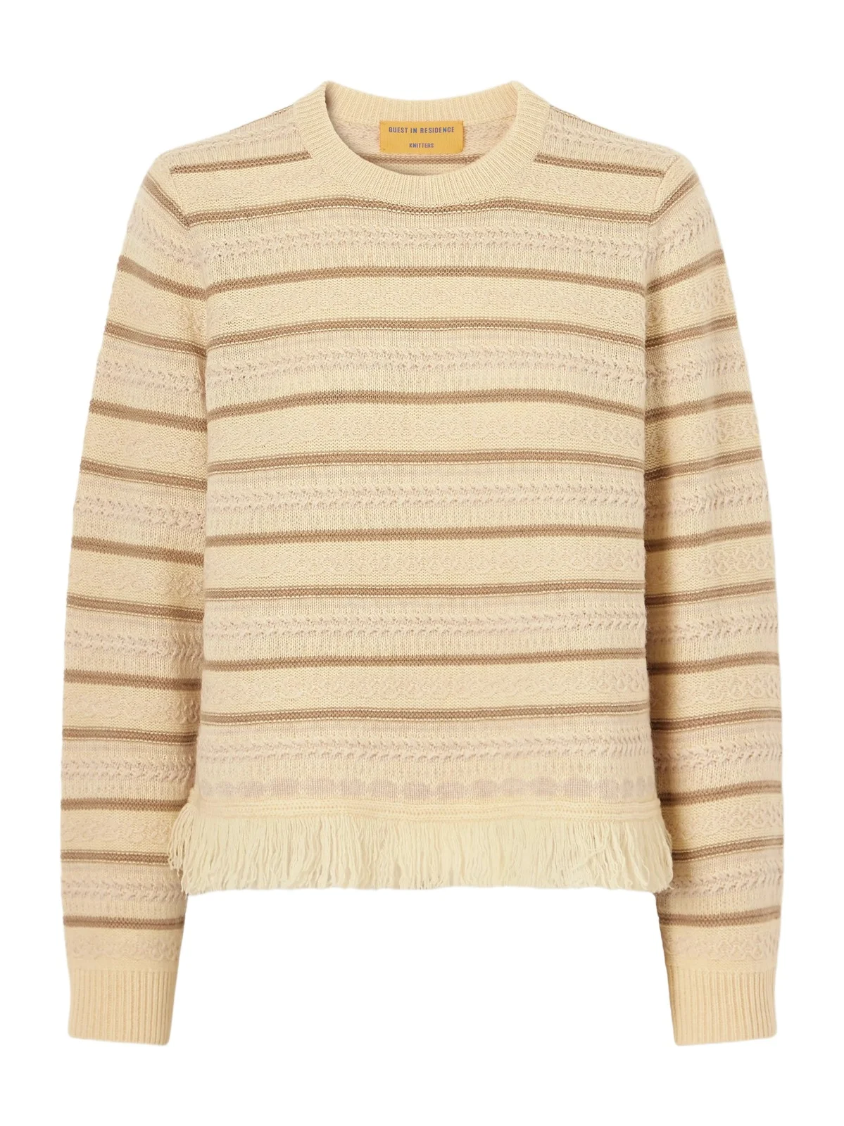 Guest In Residence Western Fringe-detail Striped Wool And Cashmere-blend Sweater - Multi