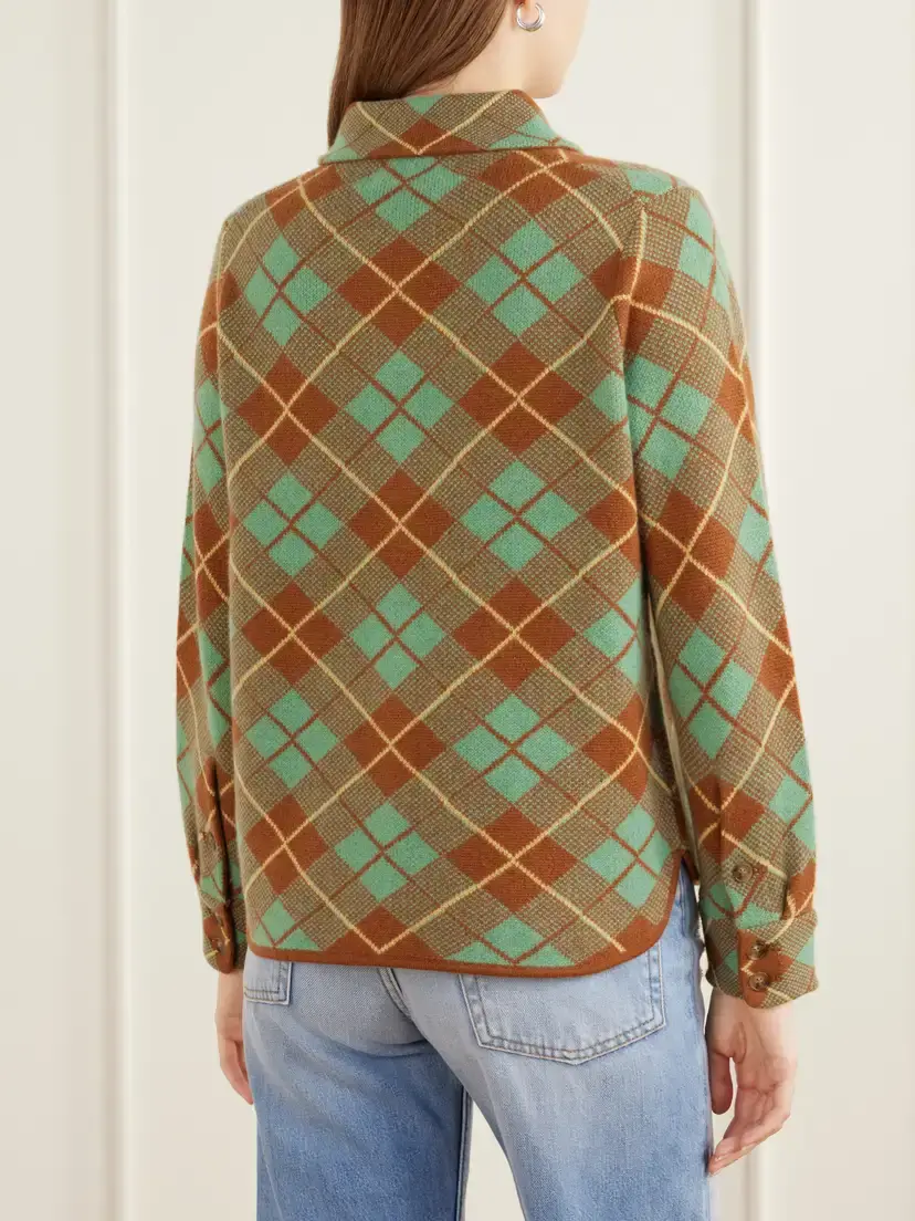 Guest In Residence Dylan Checked Cashmere Cardigan | Thumbnail 4 Guest In Residence Dylan Checked Cashmere Cardigan | Thumbnail 4