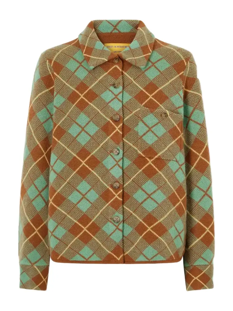 Guest In Residence Dylan Checked Cashmere Cardigan