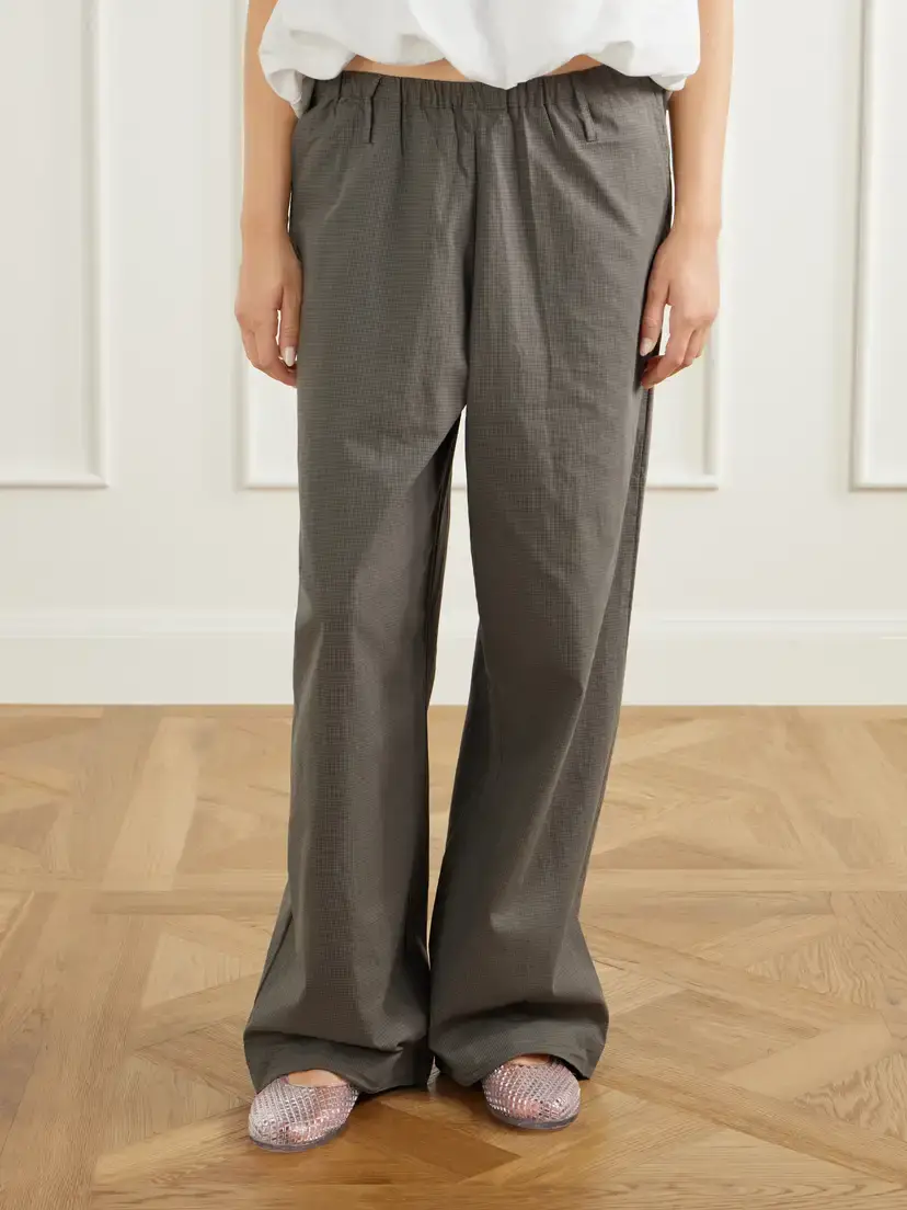Deiji Studios Checked Organic Cotton Wide-leg Pants | Thumbnail 3