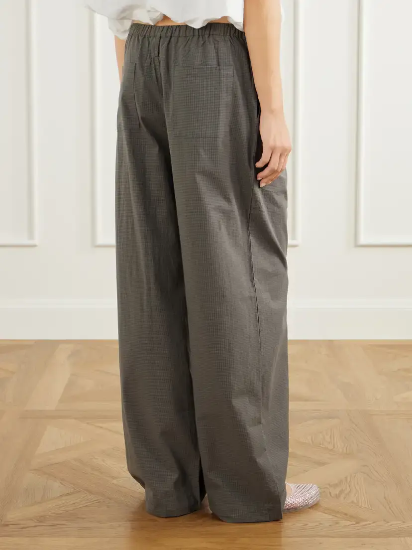 Deiji Studios Checked Organic Cotton Wide-leg Pants | Thumbnail 4