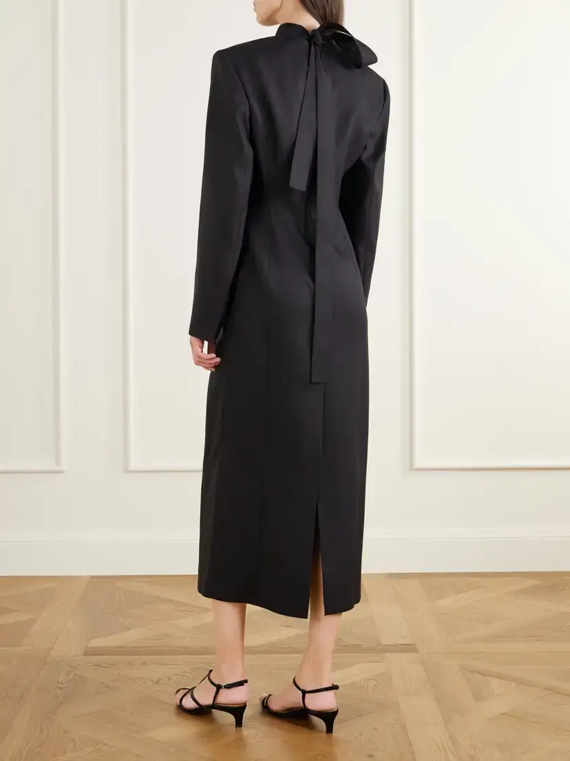Heirlome Brigette Silk-twill Midi Dress | Thumbnail 3 Heirlome Brigette Silk-twill Midi Dress | Thumbnail 3