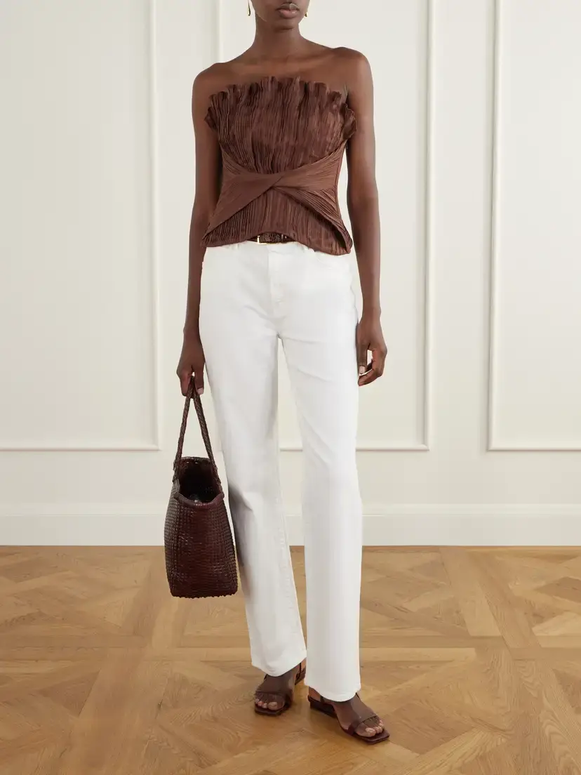 ANDRES OTALORA De Los Astros Pleated Twisted Linen Bustier Top | Thumbnail 2 ANDRES OTALORA De Los Astros Pleated Twisted Linen Bustier Top | Thumbnail 2