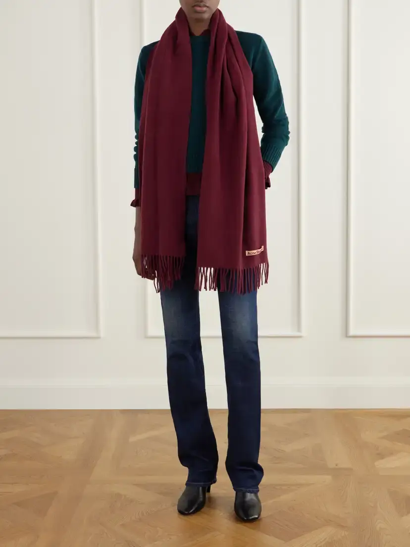 Acne Studios Fringed Wool Scarf | Thumbnail 3