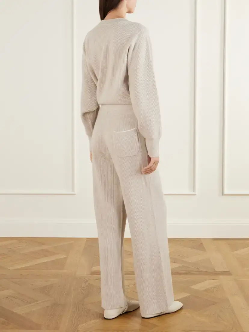 Arch4 Partridges Ribbed Cashmere Sweater And Pants Set - Neutrals | Thumbnail 4 Arch4 Partridges Ribbed Cashmere Sweater And Pants Set - Neutrals | Thumbnail 4