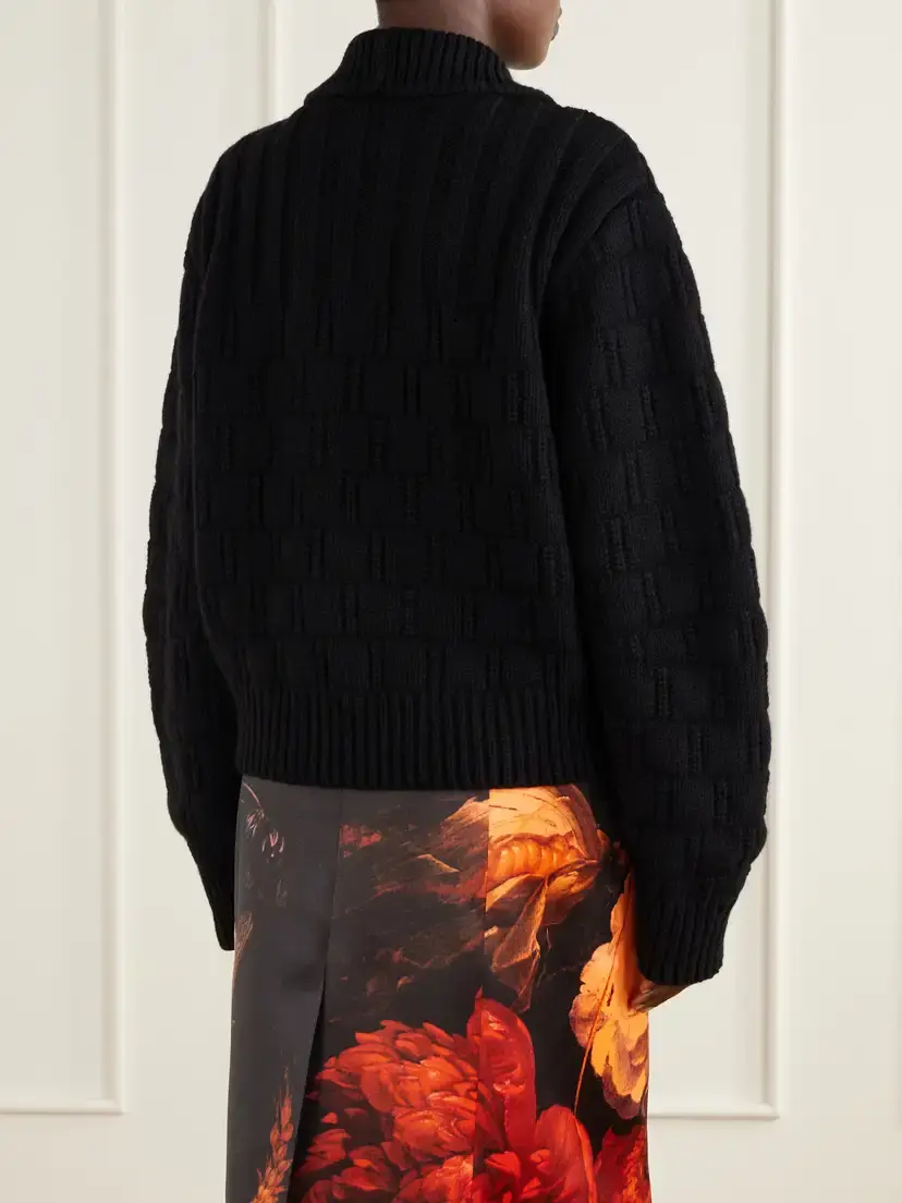 Dries Van Noten Wool And Cashmere-blend Sweater - Black | Thumbnail 4 Dries Van Noten Wool And Cashmere-blend Sweater - Black | Thumbnail 4