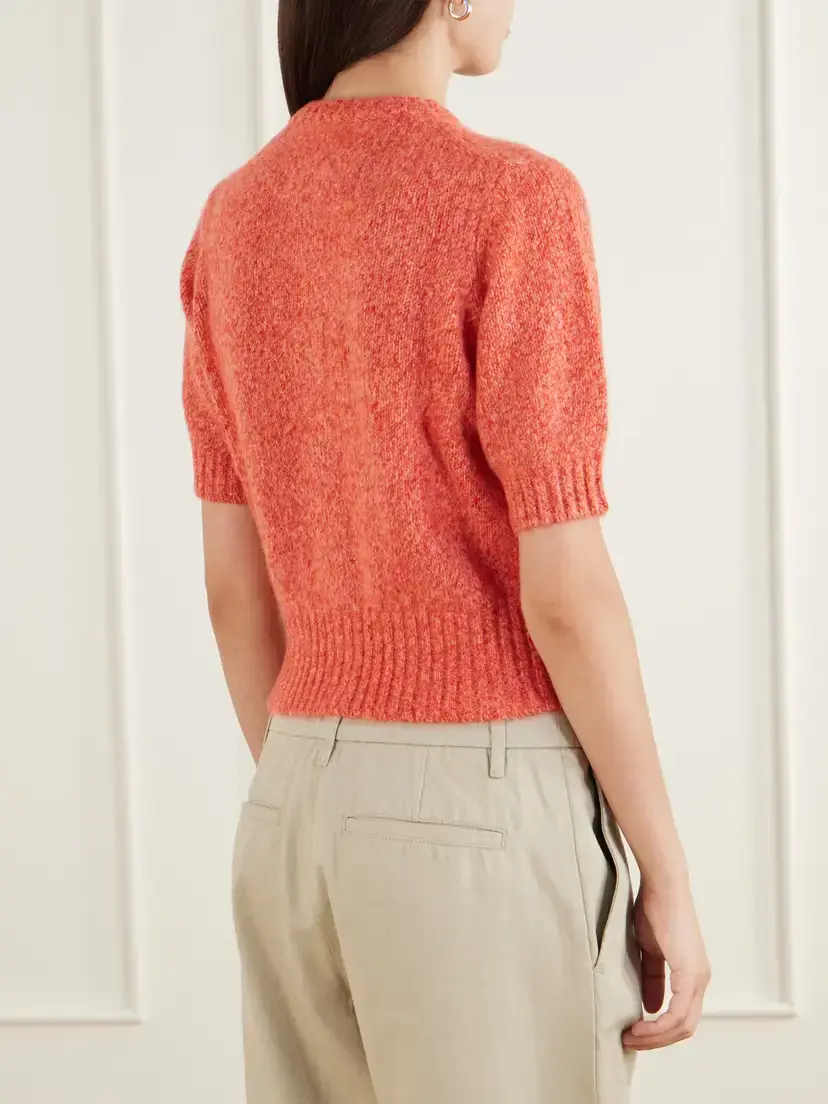 Arch4 Rome Cropped Organic Cashmere And Silk-blend Cardigan - Orange | Thumbnail 4 Arch4 Rome Cropped Organic Cashmere And Silk-blend Cardigan - Orange | Thumbnail 4