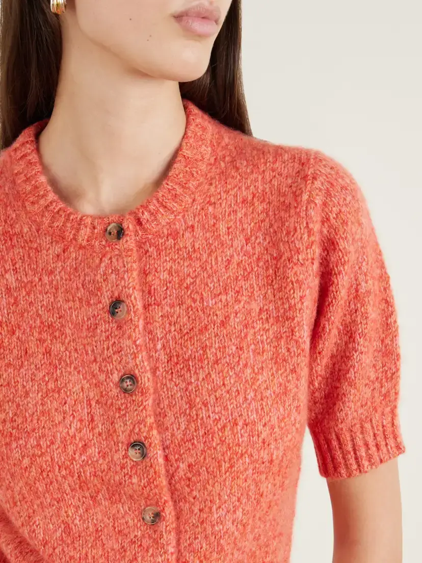 Arch4 Rome Cropped Organic Cashmere And Silk-blend Cardigan - Orange | Thumbnail 5 Arch4 Rome Cropped Organic Cashmere And Silk-blend Cardigan - Orange | Thumbnail 5