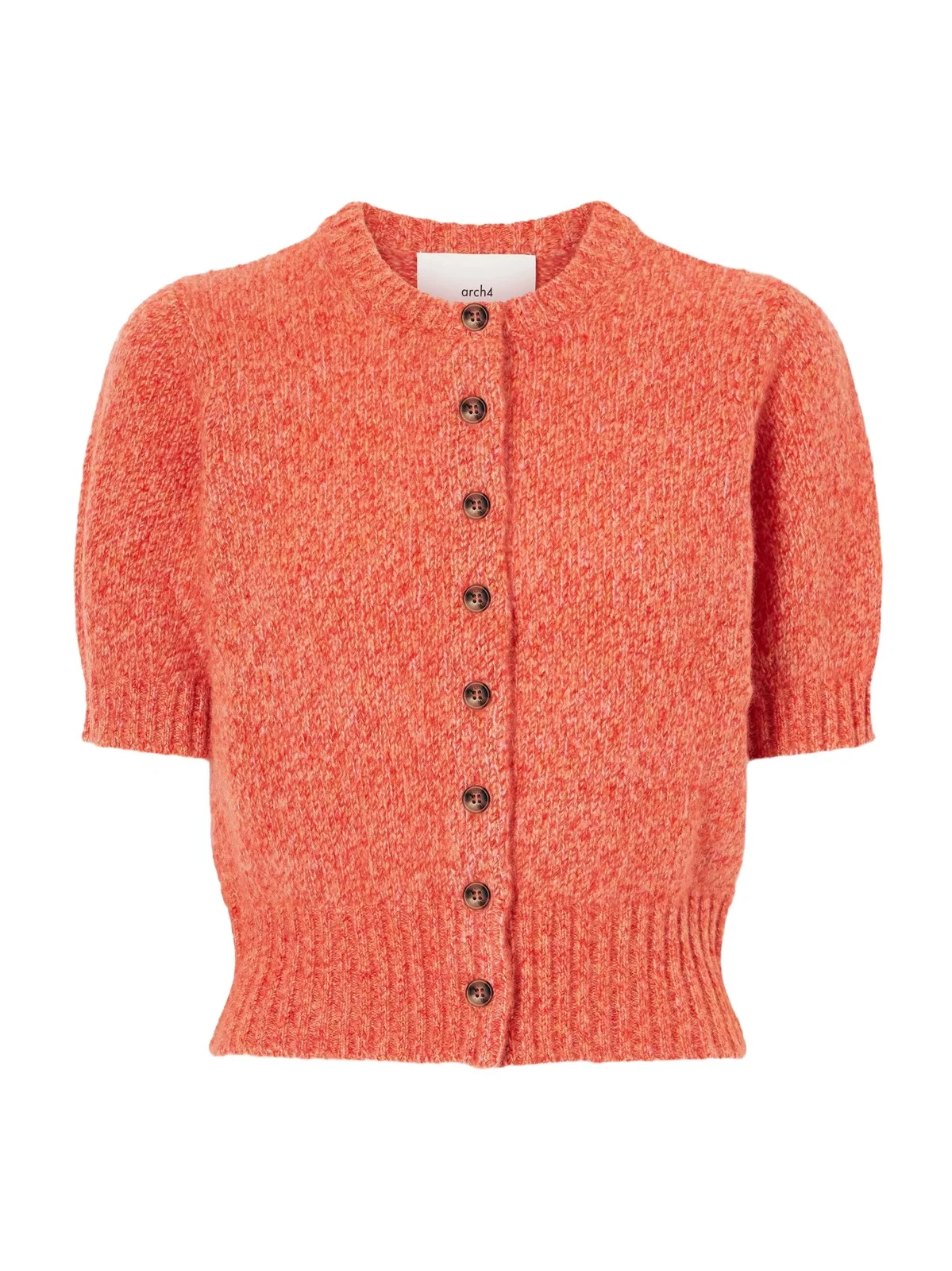 Arch4 Rome Cropped Organic Cashmere And Silk-blend Cardigan - Orange