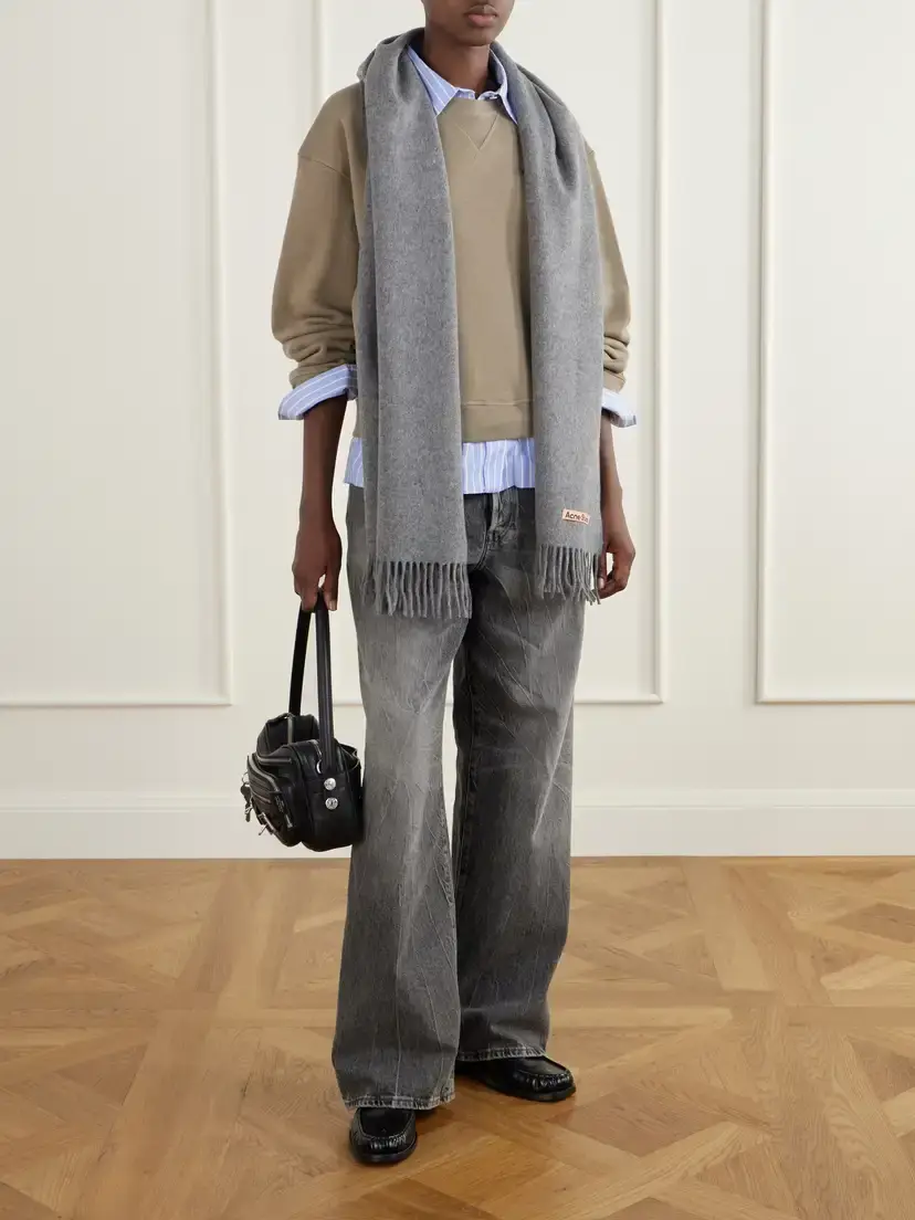Acne Studios Fringe-detail Wool Scarf | Thumbnail 3 Acne Studios Fringe-detail Wool Scarf | Thumbnail 3