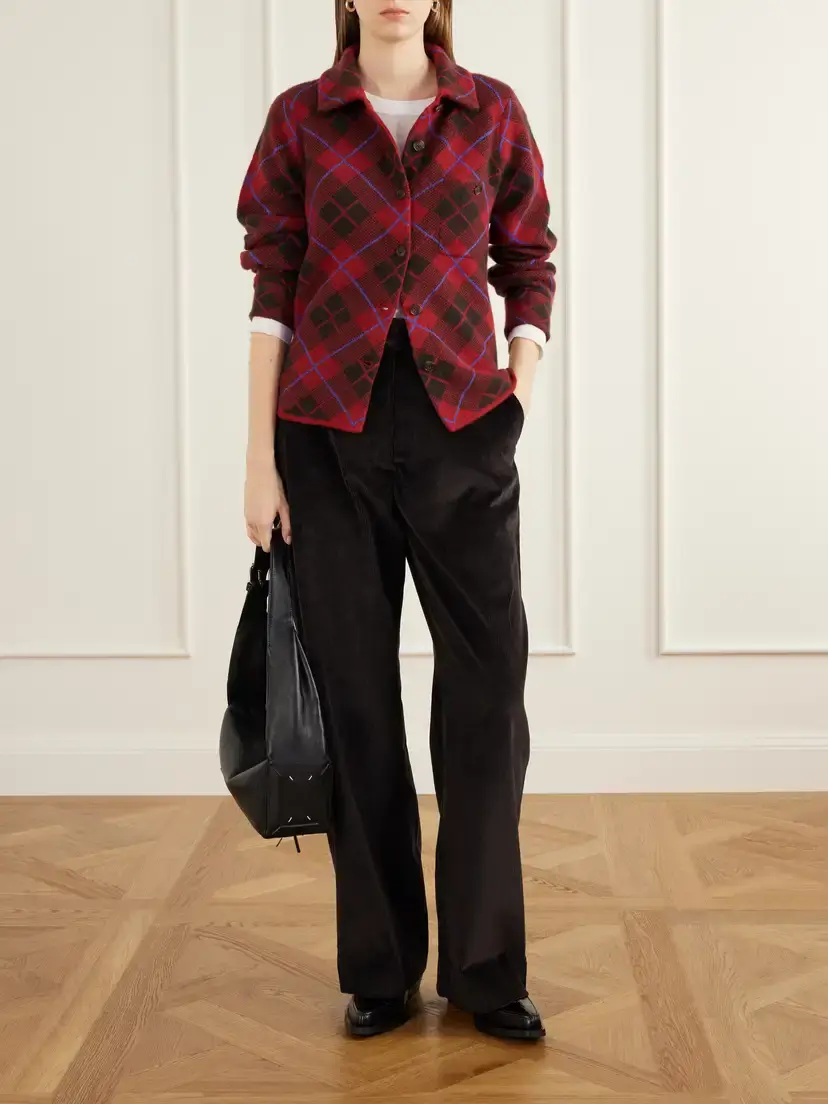 Guest In Residence Dylan Checked Cashmere Cardigan | Thumbnail 2 Guest In Residence Dylan Checked Cashmere Cardigan | Thumbnail 2