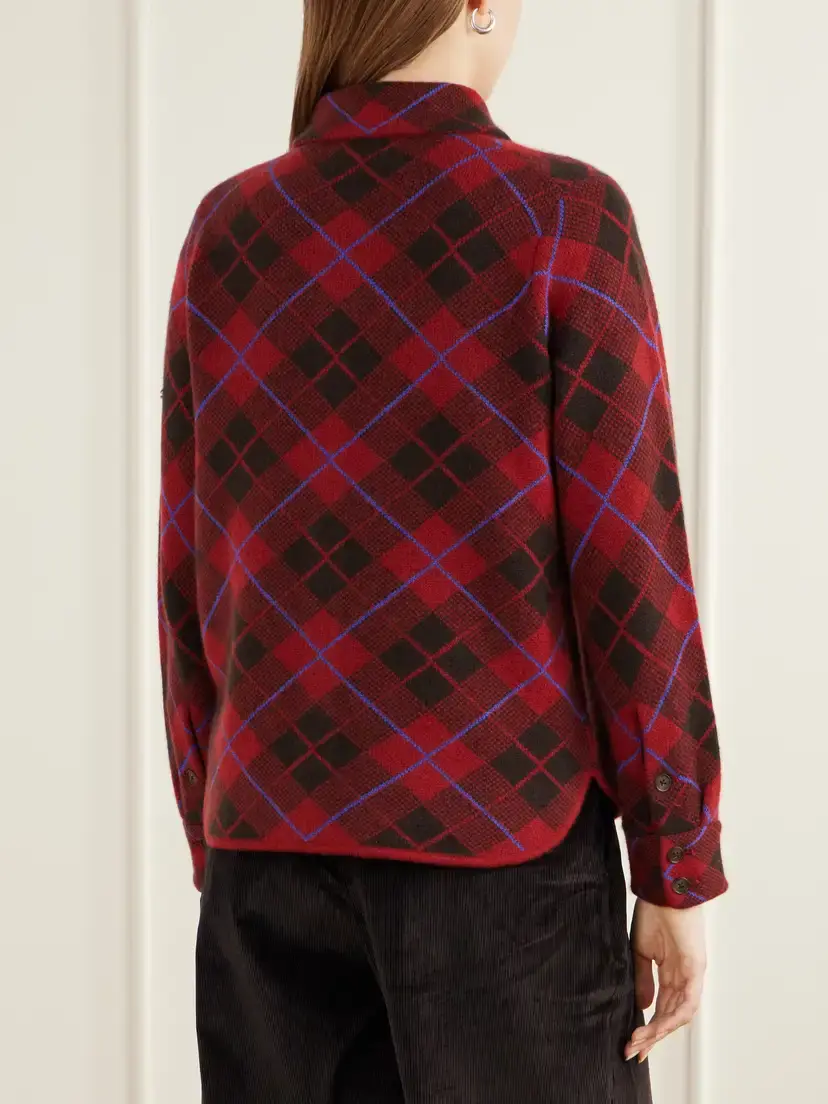 Guest In Residence Dylan Checked Cashmere Cardigan | Thumbnail 4 Guest In Residence Dylan Checked Cashmere Cardigan | Thumbnail 4