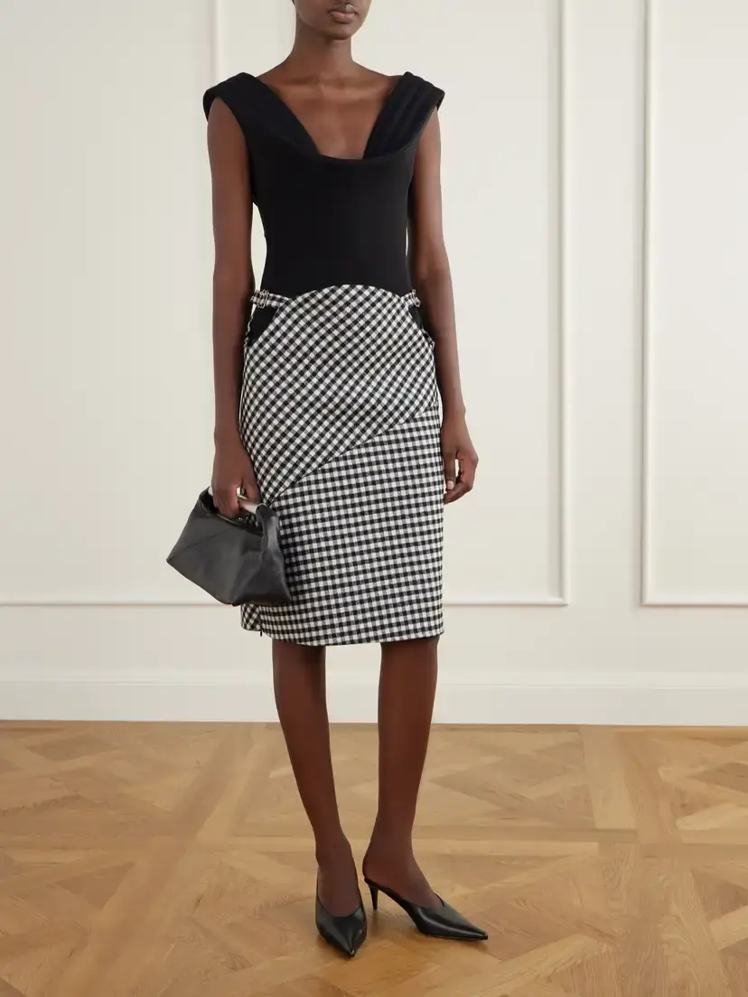 Jean Paul Gaultier Checked Wool-blend Midi Skirt | Thumbnail 2 Jean Paul Gaultier Checked Wool-blend Midi Skirt | Thumbnail 2