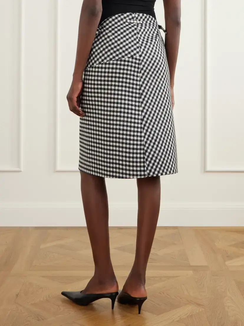Jean Paul Gaultier Checked Wool-blend Midi Skirt | Thumbnail 3 Jean Paul Gaultier Checked Wool-blend Midi Skirt | Thumbnail 3