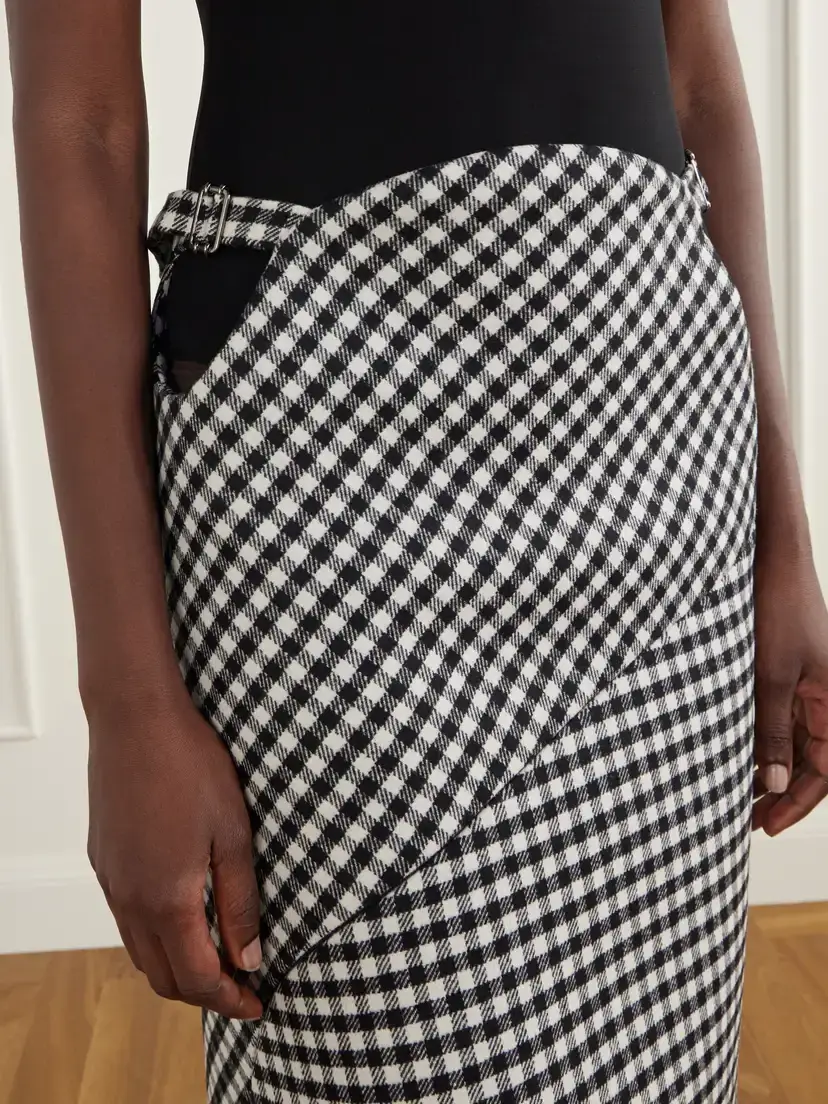 Jean Paul Gaultier Checked Wool-blend Midi Skirt | Thumbnail 4 Jean Paul Gaultier Checked Wool-blend Midi Skirt | Thumbnail 4