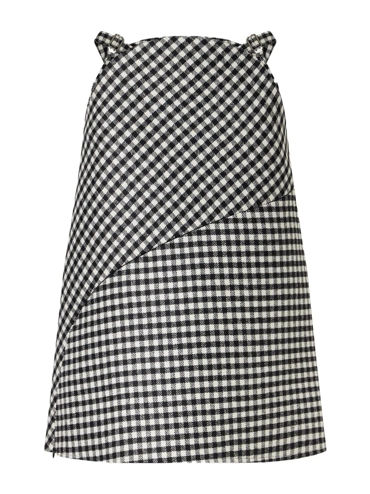 Checked Wool-blend Midi Skirt