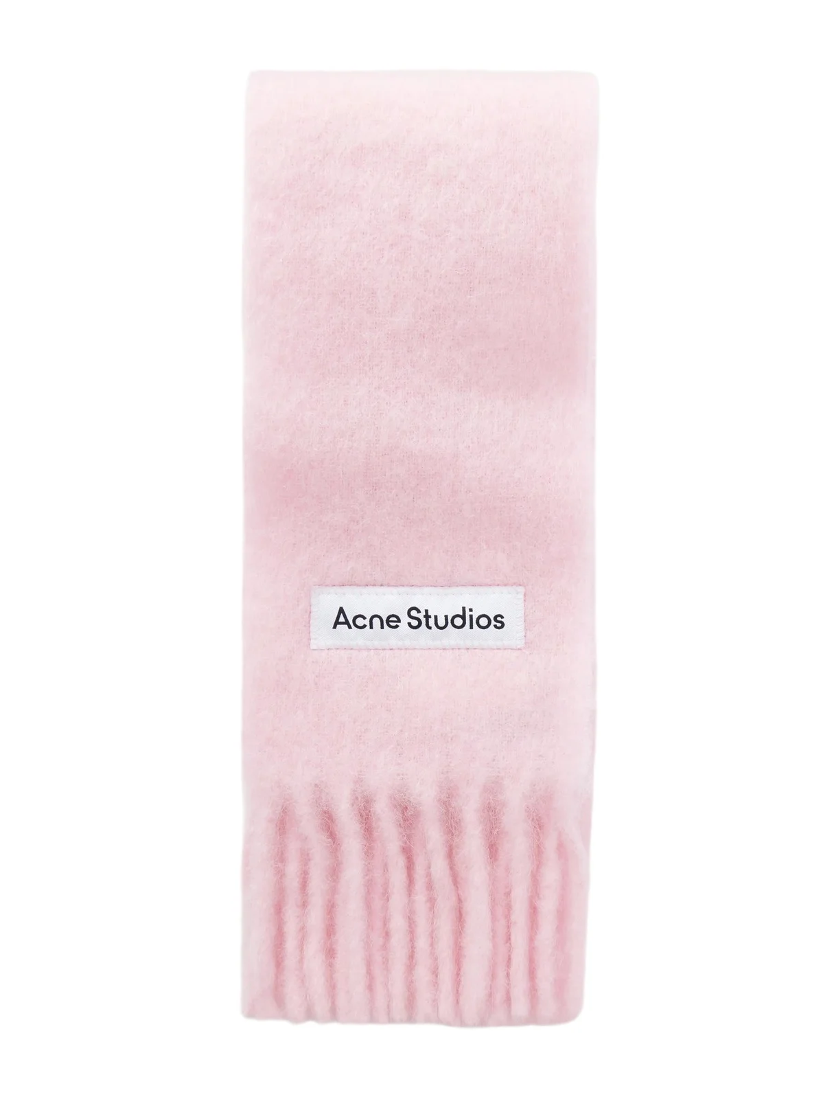 Acne Studios Vally Skinny Fringed Alpaca, Wool And Mohair-blend Scarf - Pink