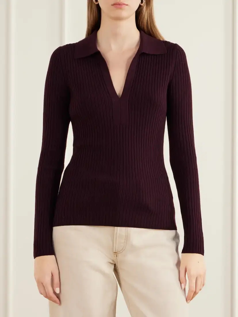 Joseph Ribbed Wool-blend Polo Sweater | Thumbnail 3 Joseph Ribbed Wool-blend Polo Sweater | Thumbnail 3