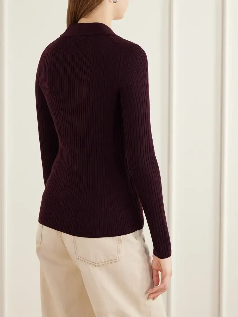 Joseph Ribbed Wool-blend Polo Sweater | Thumbnail 4 Joseph Ribbed Wool-blend Polo Sweater | Thumbnail 4