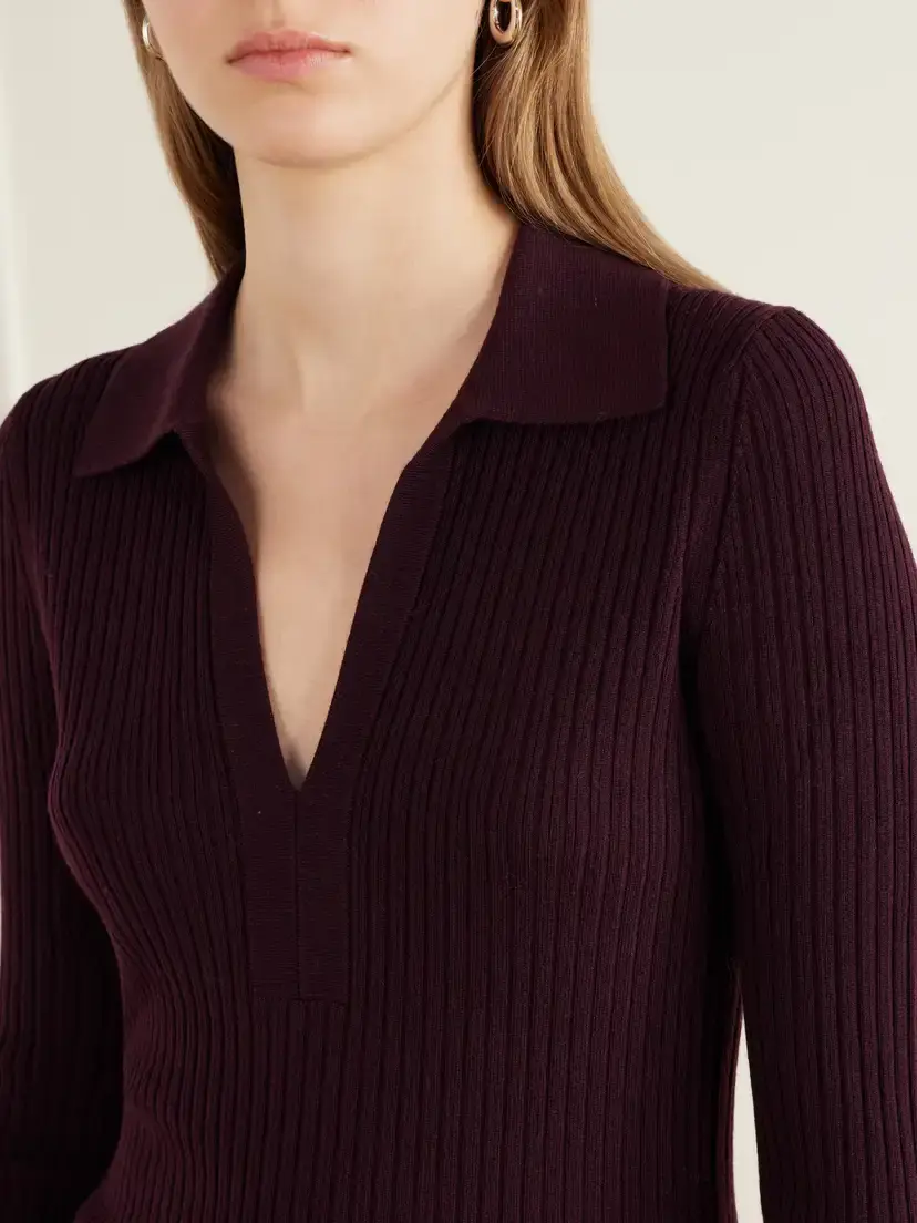 Joseph Ribbed Wool-blend Polo Sweater | Thumbnail 5 Joseph Ribbed Wool-blend Polo Sweater | Thumbnail 5